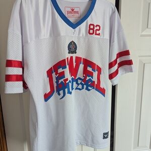 Source Unknown White and Red Men's Jersey